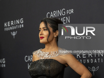 Salma Hayek attends Kering's 3rd Annual Caring for Women Dinner at The Pool in New York, USA, on September 9, 2024. (