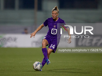 Laura Deloose of Anderlecht is in action during the UEFA Women's Champions League First qualifying round, Semi-finals CP-Group 4 soccer matc...