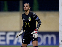 Maya Cachia, goalkeeper of Birkirkara, gestures during the UEFA Women's Champions League First qualifying round, Semi-finals CP-Group 4 socc...