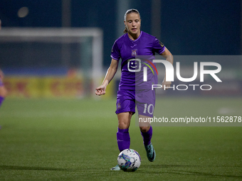 Stefania Vatafu of Anderlecht is in action during the UEFA Women's Champions League First qualifying round, Semi-finals CP-Group 4 soccer ma...