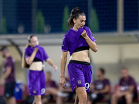 Amelie Delabre of Anderlecht gestures during the UEFA Women's Champions League First qualifying round, Semi-finals CP-Group 4 soccer match b...