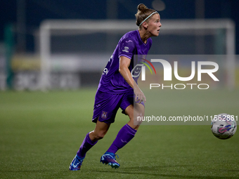 Laura Deloose of Anderlecht is in action during the UEFA Women's Champions League First qualifying round, Semi-finals CP-Group 4 soccer matc...