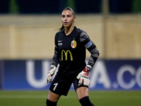 Maya Cachia, goalkeeper of Birkirkara, gestures during the UEFA Women's Champions League First qualifying round, Semi-finals CP-Group 4 socc...