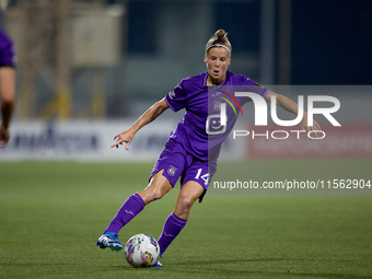 Laura Deloose of Anderlecht is in action during the UEFA Women's Champions League First qualifying round, Semi-finals CP-Group 4 soccer matc...