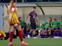 Dennis Moerman, head coach of Anderlecht, gestures during the UEFA Women's Champions League First qualifying round, Semi-finals CP-Group 4 s...