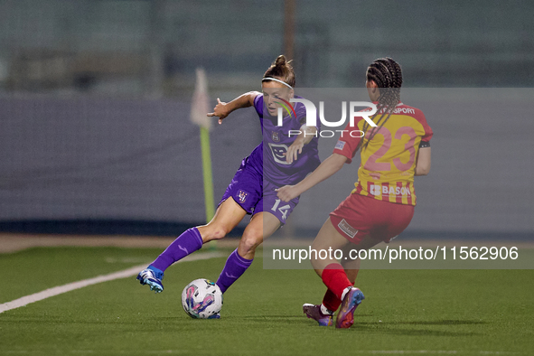 Laura Deloose of Anderlecht is in action during the UEFA Women's Champions League First qualifying round, Semi-finals CP-Group 4 soccer matc...