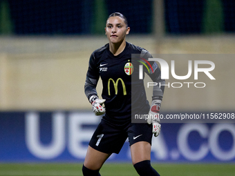 Maya Cachia, goalkeeper of Birkirkara, is in action during the UEFA Women's Champions League First qualifying round, Semi-finals CP-Group 4...