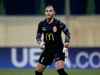 Maya Cachia, goalkeeper of Birkirkara, is in action during the UEFA Women's Champions League First qualifying round, Semi-finals CP-Group 4...