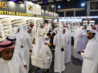 Qatari visitors attend the 8th edition of the Katara International Hunting and Falcons Exhibition 2024 (S'hail) at Katara Cultural Village i...