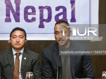 Paras Khadka, former Nepali Cricket team captain and Secretary at Nepal Cricket Association (CAN), addresses the farewell ceremony for the N...