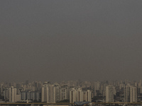 Dry weather and a layer of pollution cover the sky in Sao Paulo, Brazil, on September 10, 2024. The atmospheric blockage, a dry air mass, pe...