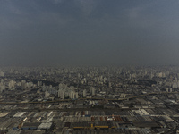 Dry weather and a layer of pollution cover the sky in Sao Paulo, Brazil, on September 10, 2024. The atmospheric blockage, a dry air mass, pe...