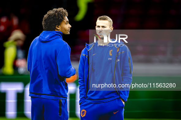 Netherlands defender Matthijs de Ligt plays during the match between the Netherlands and Germany at the Johan Cruijff ArenA for the UEFA Nat...