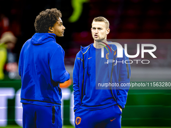 Netherlands defender Matthijs de Ligt plays during the match between the Netherlands and Germany at the Johan Cruijff ArenA for the UEFA Nat...