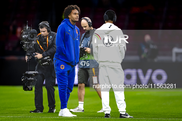 Netherlands forward Joshua Zirkzee plays during the match between the Netherlands and Germany at the Johan Cruijff ArenA for the UEFA Nation...