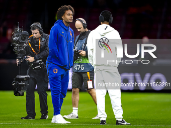 Netherlands forward Joshua Zirkzee plays during the match between the Netherlands and Germany at the Johan Cruijff ArenA for the UEFA Nation...