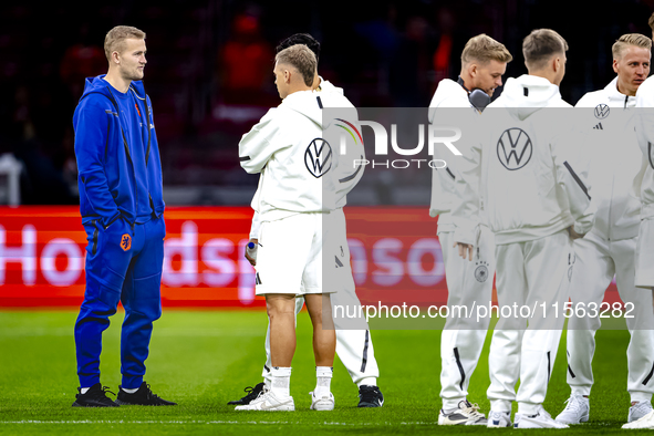 Netherlands defender Matthijs de Ligt plays during the match between the Netherlands and Germany at the Johan Cruijff ArenA for the UEFA Nat...