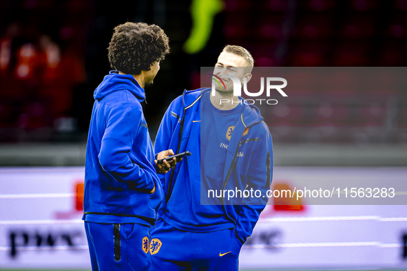 Netherlands defender Matthijs de Ligt plays during the match between the Netherlands and Germany at the Johan Cruijff ArenA for the UEFA Nat...