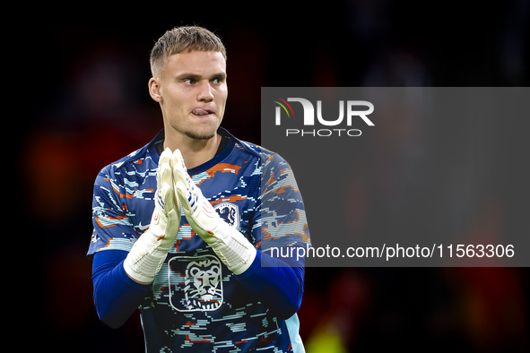 Netherlands goalkeeper Bart Verbruggen during the match between the Netherlands and Germany at the Johan Cruijff ArenA for the UEFA Nations...