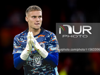 Netherlands goalkeeper Bart Verbruggen during the match between the Netherlands and Germany at the Johan Cruijff ArenA for the UEFA Nations...