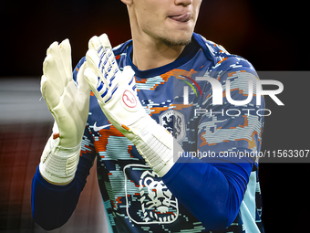 Netherlands goalkeeper Bart Verbruggen during the match between the Netherlands and Germany at the Johan Cruijff ArenA for the UEFA Nations...