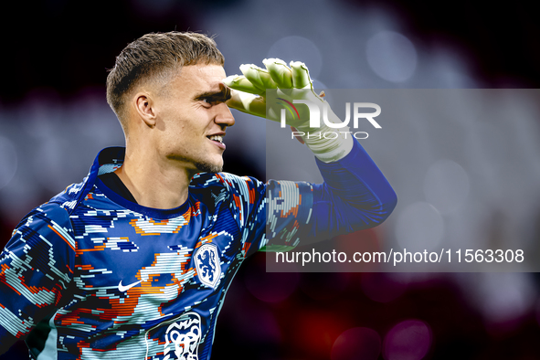 Netherlands goalkeeper Bart Verbruggen during the match between the Netherlands and Germany at the Johan Cruijff ArenA for the UEFA Nations...