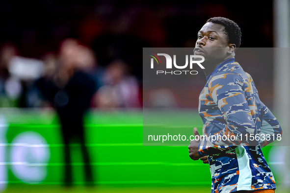 Netherlands forward Brian Brobbey plays during the match between the Netherlands and Germany at the Johan Cruijff ArenA for the UEFA Nations...