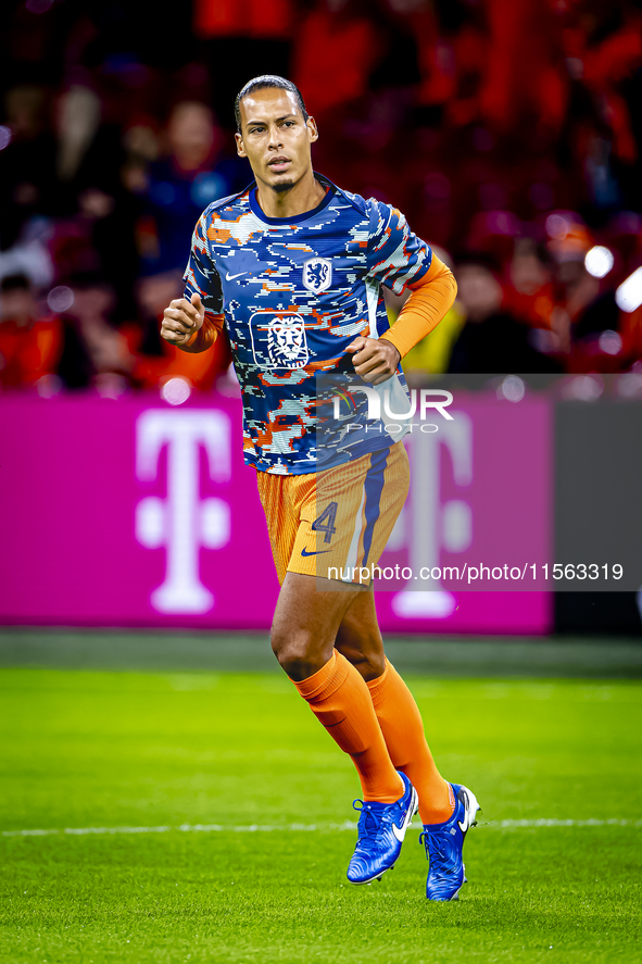 Netherlands defender Virgil van Dijk during the match between the Netherlands and Germany at the Johan Cruijff ArenA for the UEFA Nations Le...