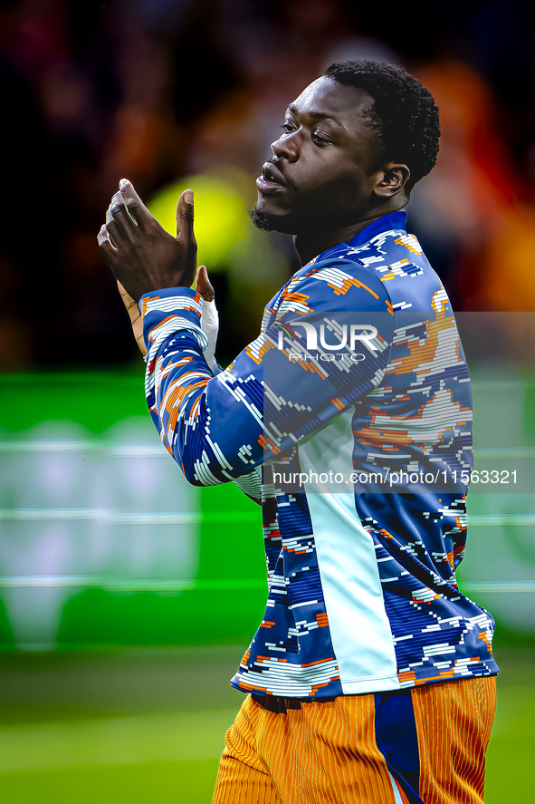 Netherlands forward Brian Brobbey plays during the match between the Netherlands and Germany at the Johan Cruijff ArenA for the UEFA Nations...