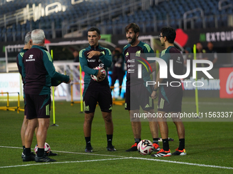 Rafael Marquez, assistant coach of the Mexican national soccer team, attends a training session during media day before the match against Te...