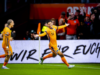 Netherlands midfielder Tijani Reijnders scores the 1-0 and celebrates the goal during the match between the Netherlands and Germany at the J...