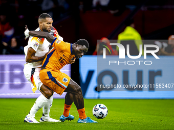 Germany defender Jonathan Tah and Netherlands forward Brian Brobbey during the match between the Netherlands and Germany at the Johan Cruijf...