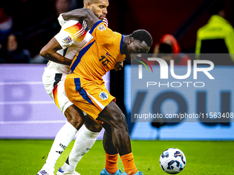 Germany defender Jonathan Tah and Netherlands forward Brian Brobbey during the match between the Netherlands and Germany at the Johan Cruijf...