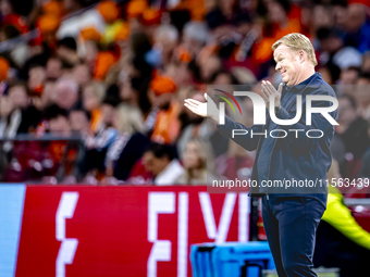 Netherlands trainer Ronald Koeman is present during the match between the Netherlands and Germany at the Johan Cruijff ArenA for the UEFA Na...