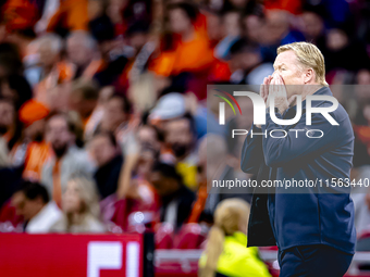 Netherlands trainer Ronald Koeman is present during the match between the Netherlands and Germany at the Johan Cruijff ArenA for the UEFA Na...