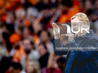 Netherlands trainer Ronald Koeman is present during the match between the Netherlands and Germany at the Johan Cruijff ArenA for the UEFA Na...