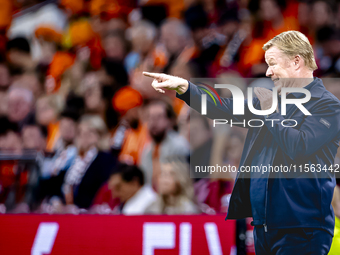 Netherlands trainer Ronald Koeman is present during the match between the Netherlands and Germany at the Johan Cruijff ArenA for the UEFA Na...