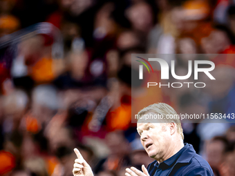 Netherlands trainer Ronald Koeman is present during the match between the Netherlands and Germany at the Johan Cruijff ArenA for the UEFA Na...