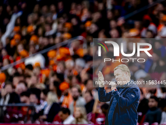 Netherlands trainer Ronald Koeman is present during the match between the Netherlands and Germany at the Johan Cruijff ArenA for the UEFA Na...