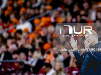 Netherlands trainer Ronald Koeman is present during the match between the Netherlands and Germany at the Johan Cruijff ArenA for the UEFA Na...