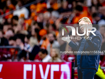 Netherlands trainer Ronald Koeman is present during the match between the Netherlands and Germany at the Johan Cruijff ArenA for the UEFA Na...