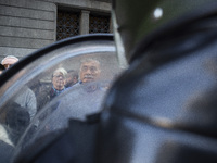 Police repress retirees outside the Argentine National Congress due to President Javier Milei's veto of the increase in pensions in Buenos A...