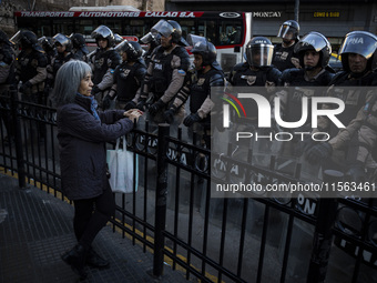 Police repress retirees outside the Argentine National Congress due to President Javier Milei's veto of the increase in pensions in Buenos A...