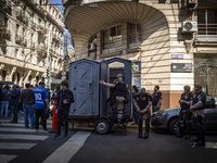 Police repress retirees outside the Argentine National Congress due to President Javier Milei's veto of the increase in pensions in Buenos A...