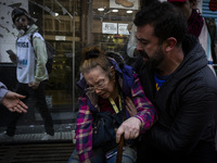 Police repress retirees outside the Argentine National Congress due to President Javier Milei's veto of the increase in pensions in Buenos A...