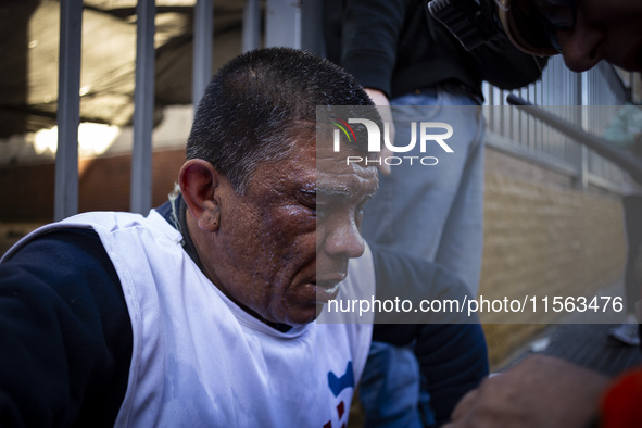 Police repress retirees outside the Argentine National Congress due to President Javier Milei's veto of the increase in pensions in Buenos A...