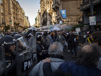 Police repress retirees outside the Argentine National Congress due to President Javier Milei's veto of the increase in pensions in Buenos A...