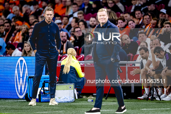 Germany trainer Julian Nagelsmann and Netherlands trainer Ronald Koeman during the match between the Netherlands and Germany at the Johan Cr...