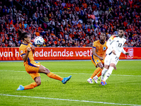 Germany forward Deniz Undav scores the 1-1 during the match between the Netherlands and Germany at the Johan Cruijff ArenA for the UEFA Nati...