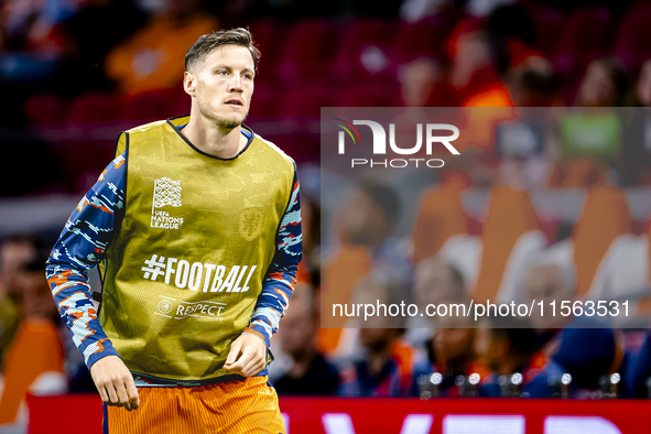 Netherlands forwarder Wout Weghorst plays during the match between the Netherlands and Germany at the Johan Cruijff ArenA for the UEFA Natio...